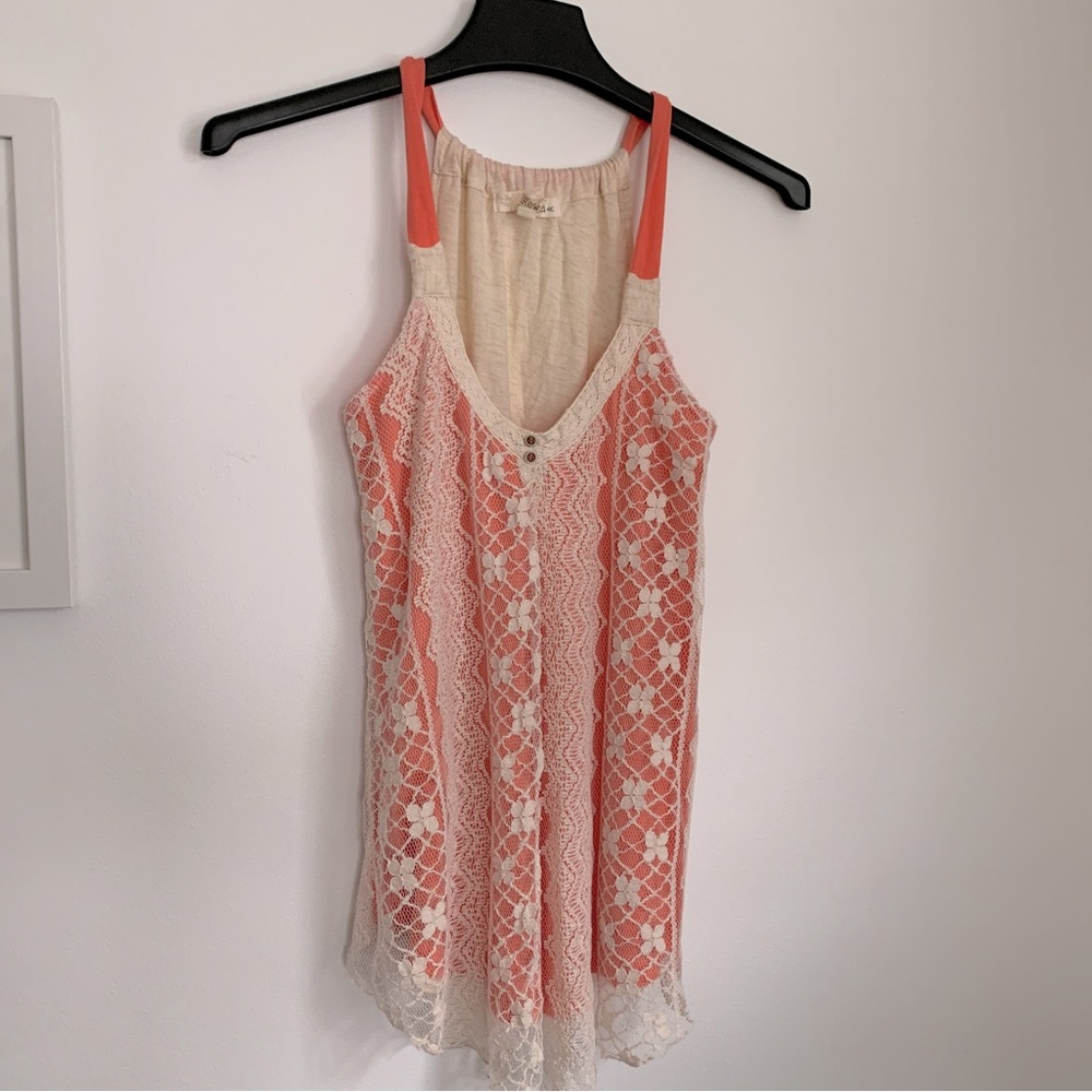 Coral & Lace Tank